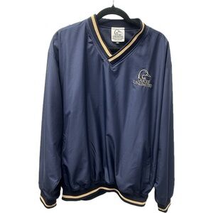 Ducks Unlimited Blue Gold Pullover Embroidered Windbreaker Jacket Mens Size XL